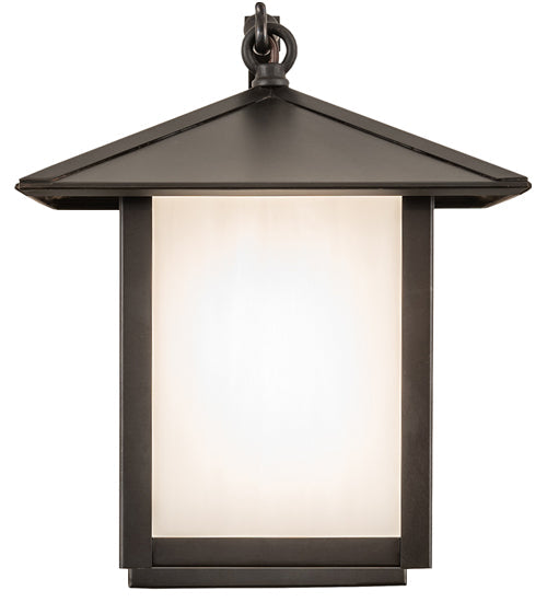 Meyda Lighting Seneca 8" Craftsman Brown Plain Curved Arm Wall Sconce With White Shade Glass