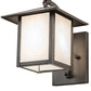 Meyda Lighting Seneca 8" Craftsman Brown Plain Curved Arm Wall Sconce With White Shade Glass