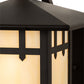 Meyda Lighting Seneca 8" Oil Rubbed Bronze Double Cross Mission Wall Sconce With Beige Art Shade Glass