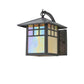 Meyda Lighting Seneca 8" Window Pane Curved Arm Wall Sconce With Iridescent Shade Glass