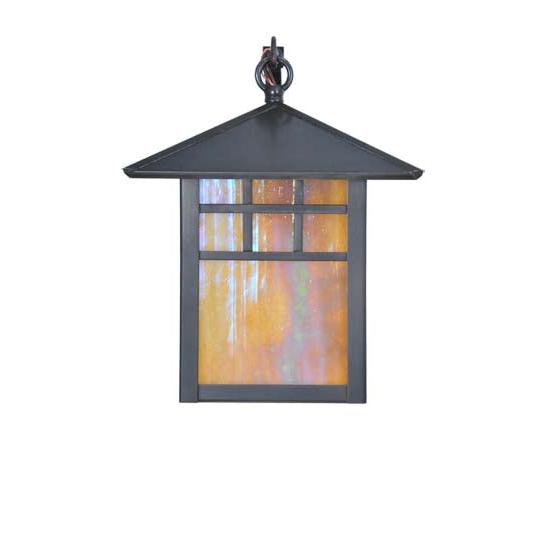 Meyda Lighting Seneca 8" Window Pane Curved Arm Wall Sconce With Iridescent Shade Glass