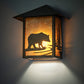 Meyda Lighting Seneca 9" Antique Copper Bear Creek Wall Sconce With Amber Mica Shade Glass