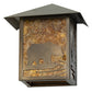 Meyda Lighting Seneca 9" Antique Copper Bear Creek Wall Sconce With Amber Mica Shade Glass