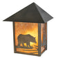 Meyda Lighting Seneca 9" Antique Copper Bear Creek Wall Sconce With Amber Mica Shade Glass