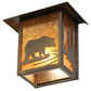 Meyda Lighting Seneca 9" Antique Copper Bear Creek Wall Sconce With Amber Mica Shade Glass