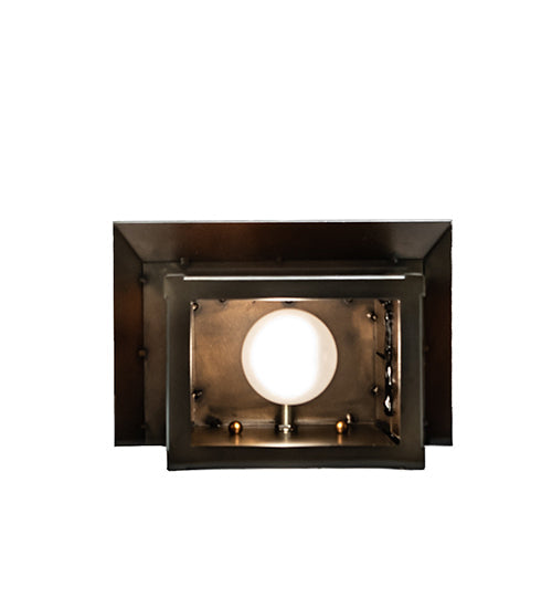 Meyda Lighting Seneca 9" Antique Copper Bear Creek Wall Sconce With Amber Mica Shade Glass