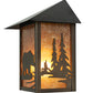 Meyda Lighting Seneca 9" Antique Copper Bear Creek Wall Sconce With Amber Mica Shade Glass