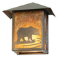 Meyda Lighting Seneca 9" Antique Copper Bear Creek Wall Sconce With Amber Mica Shade Glass
