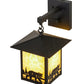 Meyda Lighting Seneca 9" Black Bear Creek Hanging Wall Sconce With Beige Art Shade Glass