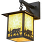 Meyda Lighting Seneca 9" Black Bear Creek Hanging Wall Sconce With Beige Art Shade Glass