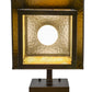 Meyda Lighting Seneca 9" Black Bear Creek Hanging Wall Sconce With Beige Art Shade Glass