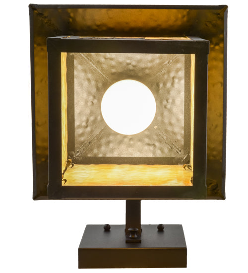 Meyda Lighting Seneca 9" Black Bear Creek Hanging Wall Sconce With Beige Art Shade Glass