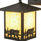 Meyda Lighting Seneca 9" Black Bear Creek Hanging Wall Sconce With Beige Art Shade Glass