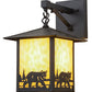 Meyda Lighting Seneca 9" Black Bear Creek Hanging Wall Sconce With Beige Art Shade Glass