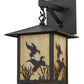 Meyda Lighting Seneca 9" Black Ducks in Flight Hanging Wall Sconce With Beige Art Shade Glass