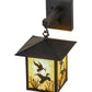 Meyda Lighting Seneca 9" Black Ducks in Flight Hanging Wall Sconce With Beige Art Shade Glass