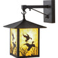 Meyda Lighting Seneca 9" Black Ducks in Flight Hanging Wall Sconce With Beige Art Shade Glass