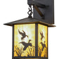 Meyda Lighting Seneca 9" Black Ducks in Flight Hanging Wall Sconce With Beige Art Shade Glass