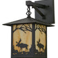 Meyda Lighting Seneca 9" Black Moose Creek Hanging Wall Sconce With Beige Iridescent Shade Glass