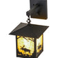 Meyda Lighting Seneca 9" Black Moose Creek Hanging Wall Sconce With Beige Iridescent Shade Glass