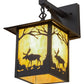 Meyda Lighting Seneca 9" Black Moose Creek Hanging Wall Sconce With Beige Iridescent Shade Glass