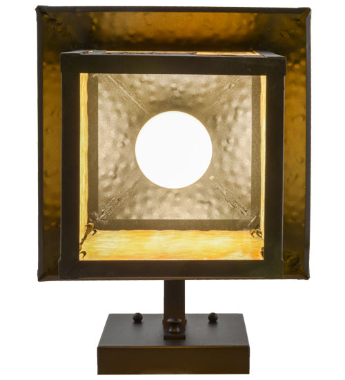 Meyda Lighting Seneca 9" Black Moose Creek Hanging Wall Sconce With Beige Iridescent Shade Glass