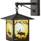Meyda Lighting Seneca 9" Black Moose Creek Hanging Wall Sconce With Beige Iridescent Shade Glass