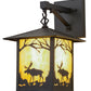 Meyda Lighting Seneca 9" Black Moose Creek Hanging Wall Sconce With Beige Iridescent Shade Glass