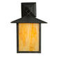 Meyda Lighting Seneca 9" Black Straight Hanging Wall Sconce With Beige Shade Glass
