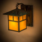 Meyda Lighting Seneca 9" Copper Verdigris T Mission Wall Sconce With Amber Tawnyrock Idalight Shade Glass