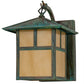 Meyda Lighting Seneca 9" Copper Verdigris T Mission Wall Sconce With Amber Tawnyrock Idalight Shade Glass