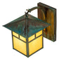 Meyda Lighting Seneca 9" Copper Verdigris T Mission Wall Sconce With Amber Tawnyrock Idalight Shade Glass