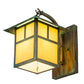 Meyda Lighting Seneca 9" Copper Verdigris T Mission Wall Sconce With Amber Tawnyrock Idalight Shade Glass