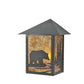 Meyda Lighting Seneca 9" Craftsman Brown Bear Creek Wall Sconce With Amber Mica Shade Glass