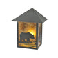 Meyda Lighting Seneca 9" Craftsman Brown Bear Creek Wall Sconce With Amber Mica Shade Glass