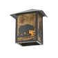 Meyda Lighting Seneca 9" Craftsman Brown Bear Creek Wall Sconce With Amber Mica Shade Glass