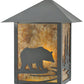 Meyda Lighting Seneca 9" Craftsman Brown Bear Creek Wall Sconce With Amber Mica Shade Glass