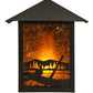 Meyda Lighting Seneca 9" Craftsman Brown Canoe At Lake Wall Sconce With Amber Mica Shade Glass