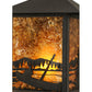 Meyda Lighting Seneca 9" Craftsman Brown Canoe At Lake Wall Sconce With Amber Mica Shade Glass