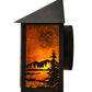 Meyda Lighting Seneca 9" Craftsman Brown Canoe At Lake Wall Sconce With Amber Mica Shade Glass