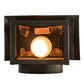 Meyda Lighting Seneca 9" Craftsman Brown Canoe At Lake Wall Sconce With Amber Mica Shade Glass