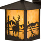 Meyda Lighting Seneca 9" Craftsman Brown Deer at Lake Solid Mount Wall Sconce With Beige Art Shade Glass