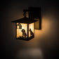 Meyda Lighting Seneca 9" Craftsman Brown Dog Straight Arm Wall Sconce With Beige Shade Glass