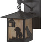 Meyda Lighting Seneca 9" Craftsman Brown Dog Straight Arm Wall Sconce With Beige Shade Glass