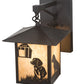 Meyda Lighting Seneca 9" Craftsman Brown Dog Straight Arm Wall Sconce With Beige Shade Glass