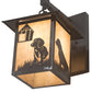 Meyda Lighting Seneca 9" Craftsman Brown Dog Straight Arm Wall Sconce With Beige Shade Glass