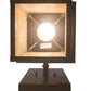 Meyda Lighting Seneca 9" Craftsman Brown Dog Straight Arm Wall Sconce With Beige Shade Glass