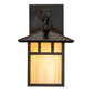 Meyda Lighting Seneca 9" Craftsman Brown Double Bar Mission Wall Sconce With Beige Iridescent Shade Glass