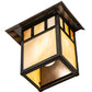 Meyda Lighting Seneca 9" Craftsman Brown Double Bar Wall Sconce With Beige Iridescent Shade Glass