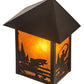 Meyda Lighting Seneca 9" Craftsman Brown Fly Fisherman Wall Sconce With Amber Mica Shade Glass